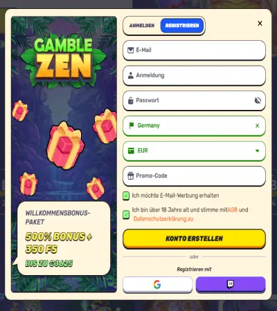 Gamblezen Registration